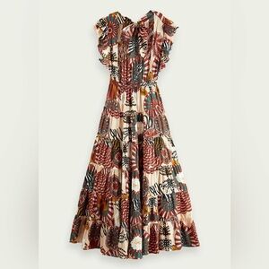 Scotch and Soda Open Tie Back Maxi Floral Patterned Dress Size XL